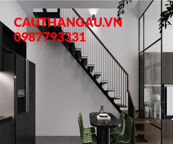 Cầu thang xương cá được chăm chút tỉ mỉ